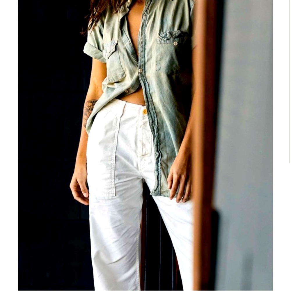 IMOGENE AND WILLIE Blake Military Trouser in white